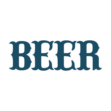 Beer in western font svg cut file. Isolated vector illustration.