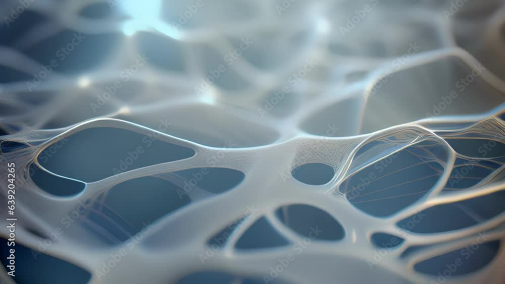 Poster through the microscope lens we can see the intricate pattern of microscopic nerve fibers each about 