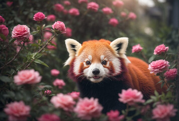 red panda in the garden