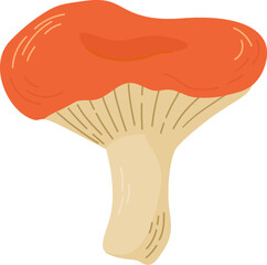 Russula mushroom vector illustration. Edible mushrooms in forests - obrazy, fototapety, plakaty
