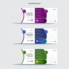 Modern and minimalistic postcards design template. Fully editable vector file .