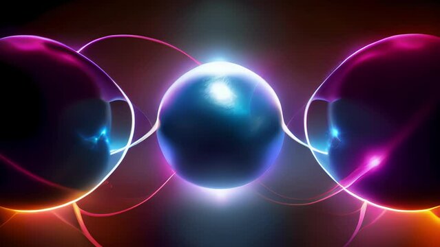 A macro microscope video of an animated start codon molecule with its three nucleotides GCA shown in three alternating colors creating a mesmerizing swirl effect. The molecule