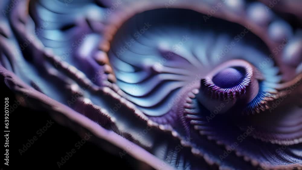 Poster a macro microscope video of a spirilla reveals the intricate loops and curves of its deep purple and