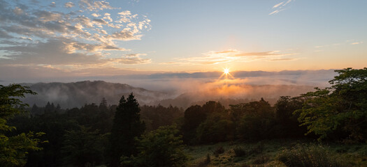 雲海と朝日　茶臼山高原