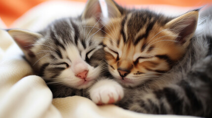 Naklejka na ściany i meble Snuggle Buddies: Cozy Kitten Cuddles