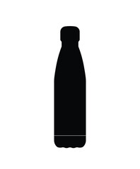 Stainless steel water bottle silhouette, simple stainless water sport bottle icon