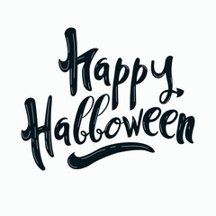 Happy Halloween lettering poster. Halloween poster, greeting card, party invitation. Vector illustration.
