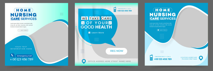 Healthcare or Medical social media post flyer Set
