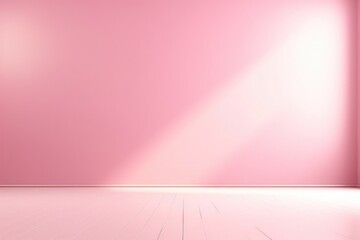 Empty pink and smooth floor with interesting light glare Background. interior advertising. Generative AI.