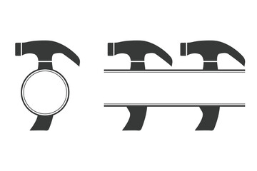 Hammer Monogram Bundle, Hammer Logo Bundle, Hammer Monogram Vector, Hammer illustration, Carpenter Vector Bundle, Mechanic Monogram silhouette, Mechanic Monogram, Carpenter tools, Worker elements