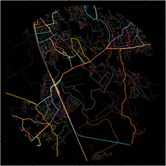 Colorful Map of Vasai-Virar, Maharashtra with all major and minor roads.