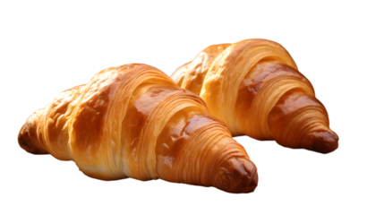 Croissants isolated on transparent background