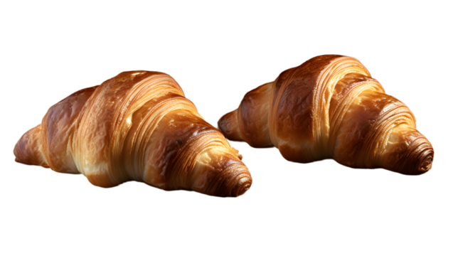 Croissants isolated on transparent background