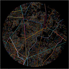 Colorful Map of Loni, Uttar Pradesh with all major and minor roads.
