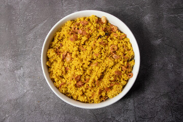 Plain bhuna Khichuri served in dish isolated on background top view of bangladesh food