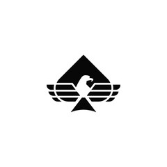 Eagle and spades logo design concept.