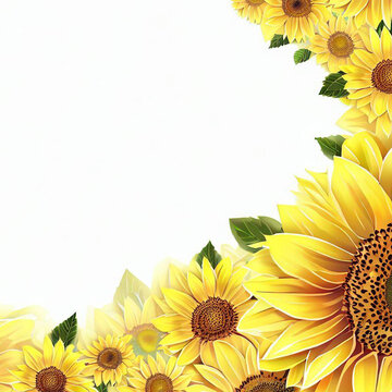 vibrant invitation card design with blossomed sunflower illustration