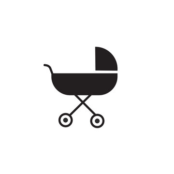 baby carriage silhouette icon