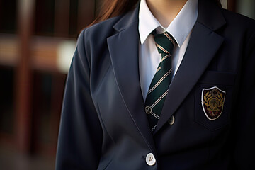 close up of a school uniform