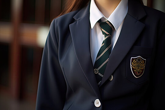 close up of a school uniform