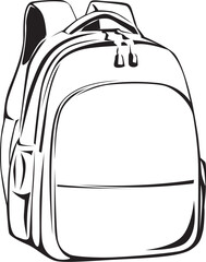 ręcznie rysowany stylizowany plecak szkolny - obrazy, fototapety, plakaty