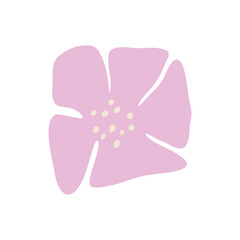 hand drawn flower in flat style. vector illustration