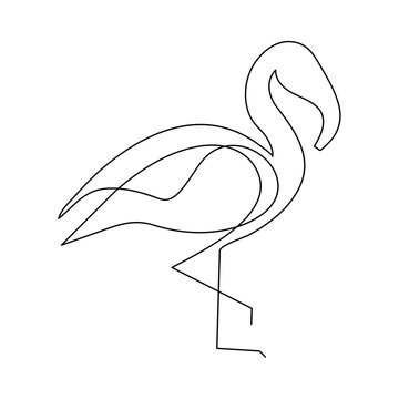 recommend clip art: one single line drawing of cute heron bird vector illustration art
                    