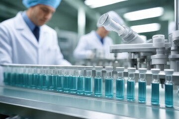 Fototapeta premium scientist in laboratory with tubes