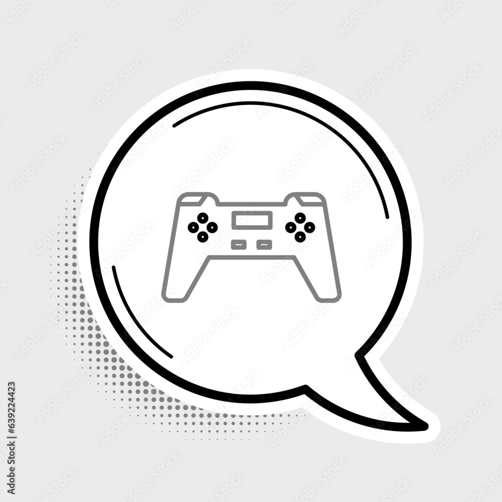 Poster line gamepad icon isolated on grey background. game controller. colorful outline concept. vector