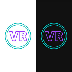 Line Virtual reality glasses icon isolated on white and black background. Stereoscopic 3d vr mask. Colorful outline concept. Vector