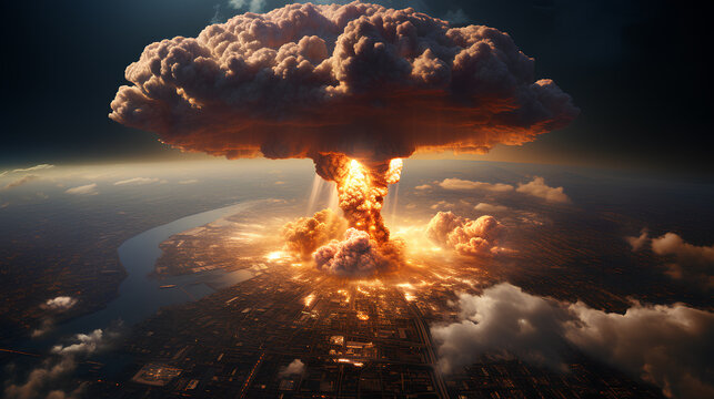 nuclear power bomb explosion from space