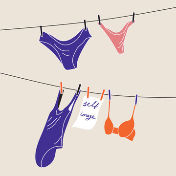 Underwear with laces one line Minimalist. Vector illustration. Continuous one line drawing.