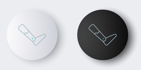 Line Prosthesis leg icon isolated on grey background. Futuristic concept of bionic leg, robotic mechanical leg. Colorful outline concept. Vector