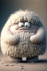 Yeti monster cartoon character. Generative Ai