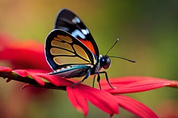 small butterfly on a red flower
