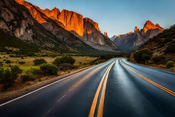 amazing Corsica island nature landscape. Scenic road near Porto Ota with famous red rocks, western part