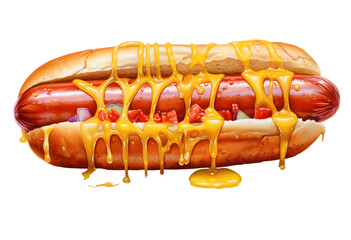 Hot dog watercolor illustration isolated on transparent background