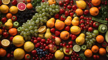 fresh various ripe fruit