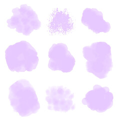 Light Blue Watercolor splotches and strokes isolated on white background. Editable Vector Illustration. 
