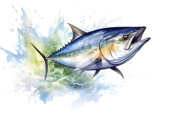 tuna jumping out of water, ai generated