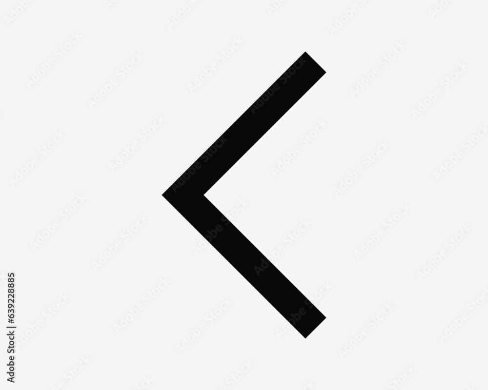 Poster caret left symbol arrow pointing west side turn point direction path black white outline shape vecto