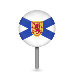 Map pointer with province Nova Scotia. Vector illustration.