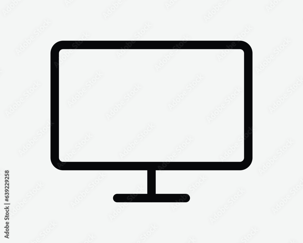 Poster desktop monitor icon computer display screen tv television led lcd pc laptop device blank empty blac