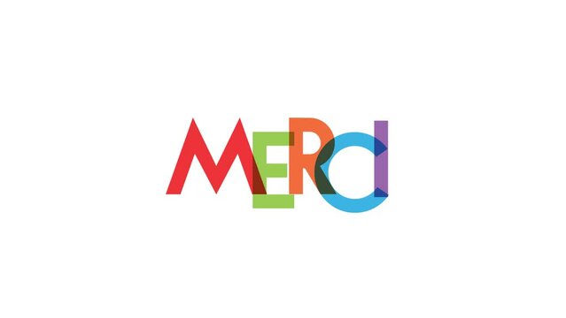 merci full color - lettering motion graphic 4k