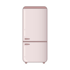 Retro style refrigerator freezer illustration