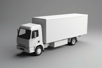 White truck with fast shipping. Rendered in 3D. Generative AI
