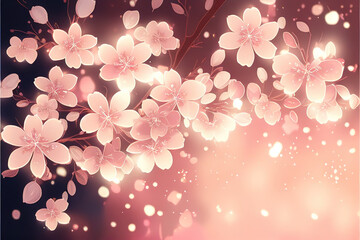 Sakura spring backdrop. AI generated
