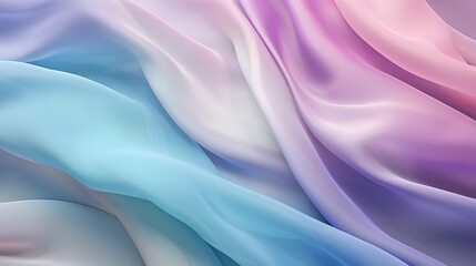 Obraz premium Shiny, color-changing smooth material gently floating on a white background.