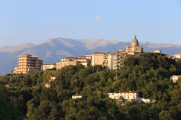 Atina, Italy - August 20, 2023. Panoramic photo of the town in the province of Frosinone