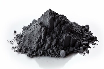 Transparent activated charcoal powder in PNG format. Generative AI